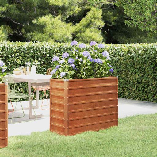 vidaXL Plantenbak verhoogd 100x100x77 cm cortenstaal roestig