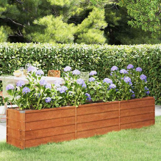 vidaXL Plantenbak verhoogd 100x100x77 cm cortenstaal roestig