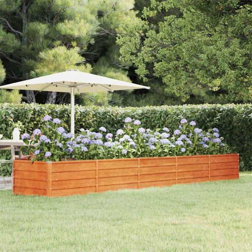 vidaXL Plantenbak verhoogd 100x100x77 cm cortenstaal roestig