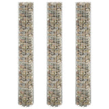 vidaXL Gabion Planters 3 pcs Round Raised Ø30x50 cm Steel