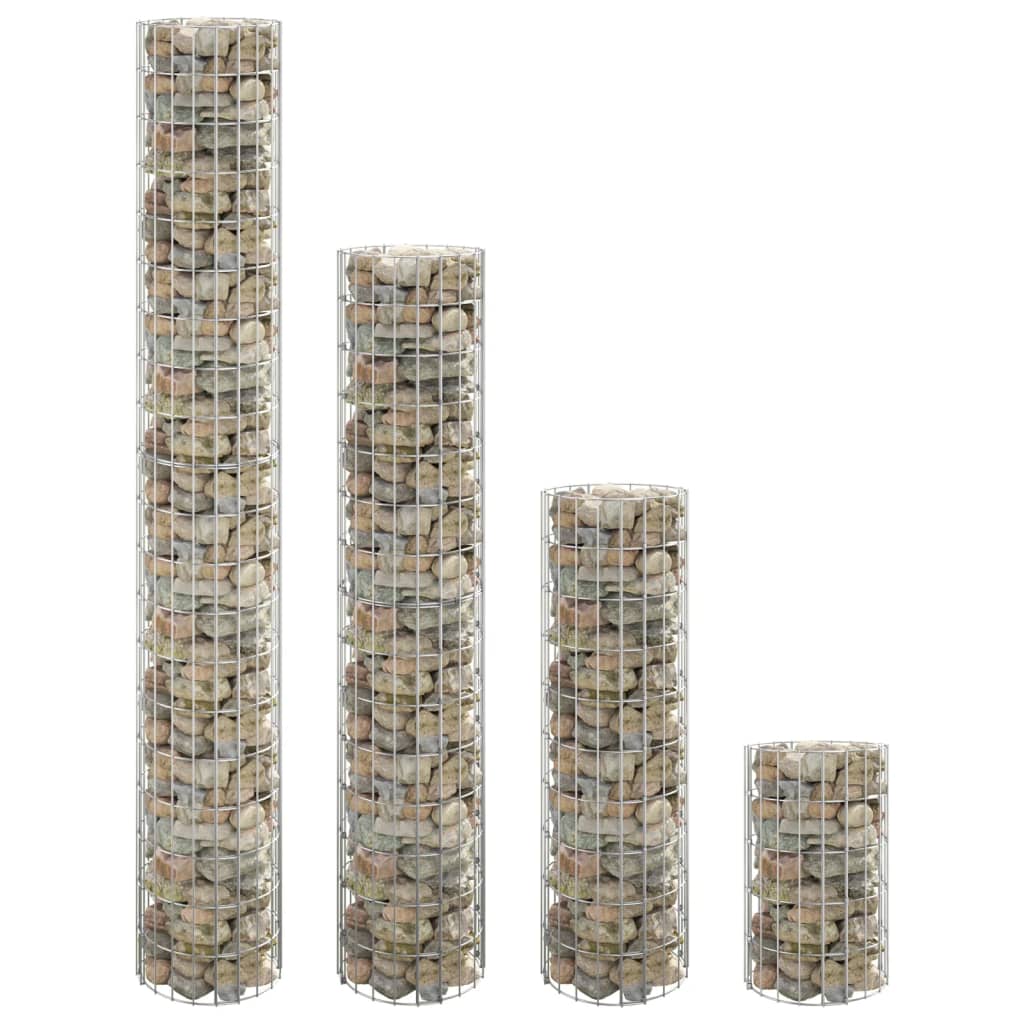 vidaXL Gabion Planters 3 pcs Round Raised Ø30x50 cm Steel