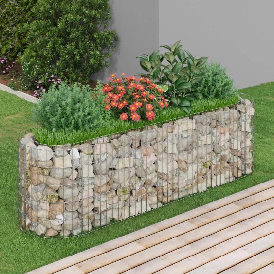 vidaXL Gabion plantenbak verhoogd 120x50x50 cm gegalvaniseerd ijzer