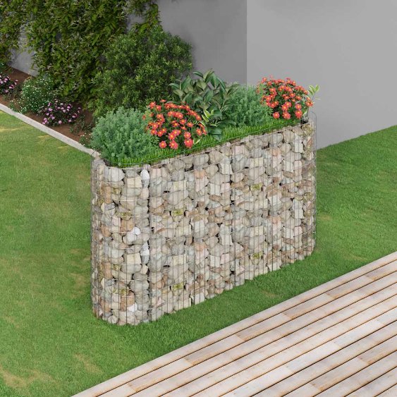 vidaXL Gabion plantenbak verhoogd 120x50x50 cm gegalvaniseerd ijzer