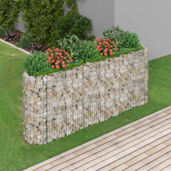 vidaXL Gabion plantenbak verhoogd 120x50x50 cm gegalvaniseerd ijzer