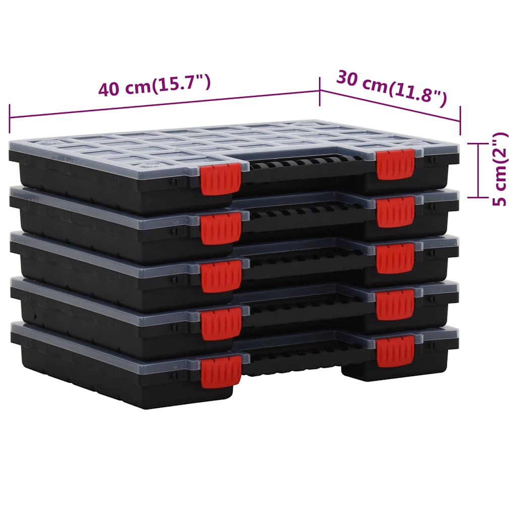vidaXL Assortimentsdozen 5 st 34,5x25x5 cm polypropeen