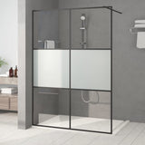 vidaXL Walk-in Shower Screen 80x195 cm ESG Glass Transparent and Black