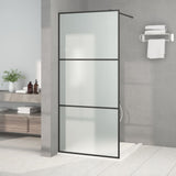 vidaXL Walk-in Shower Screen 80x195 cm ESG Glass Transparent and Black
