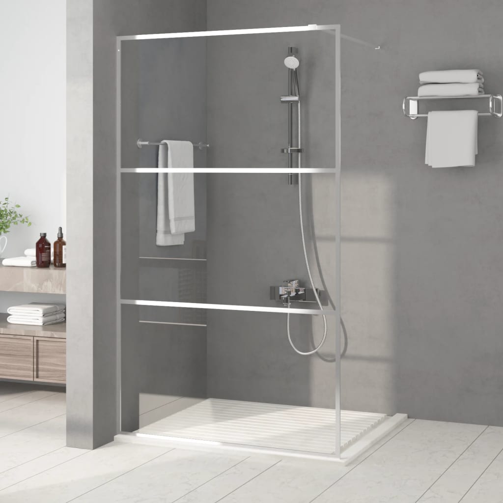 vidaXL Walk-in Shower Screen 80x195 cm ESG Glass Transparent and Black