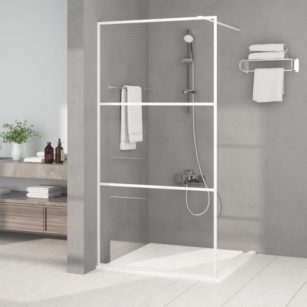 vidaXL Walk-in Shower Screen 80x195 cm ESG Glass Transparent and Black
