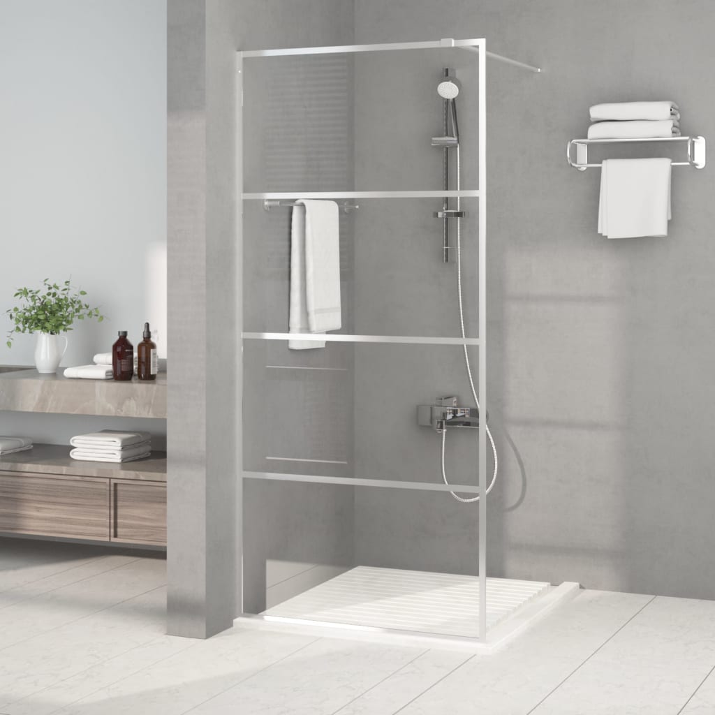 vidaXL Walk-in Shower Screen 80x195 cm ESG Safety Glass Transparent and Black