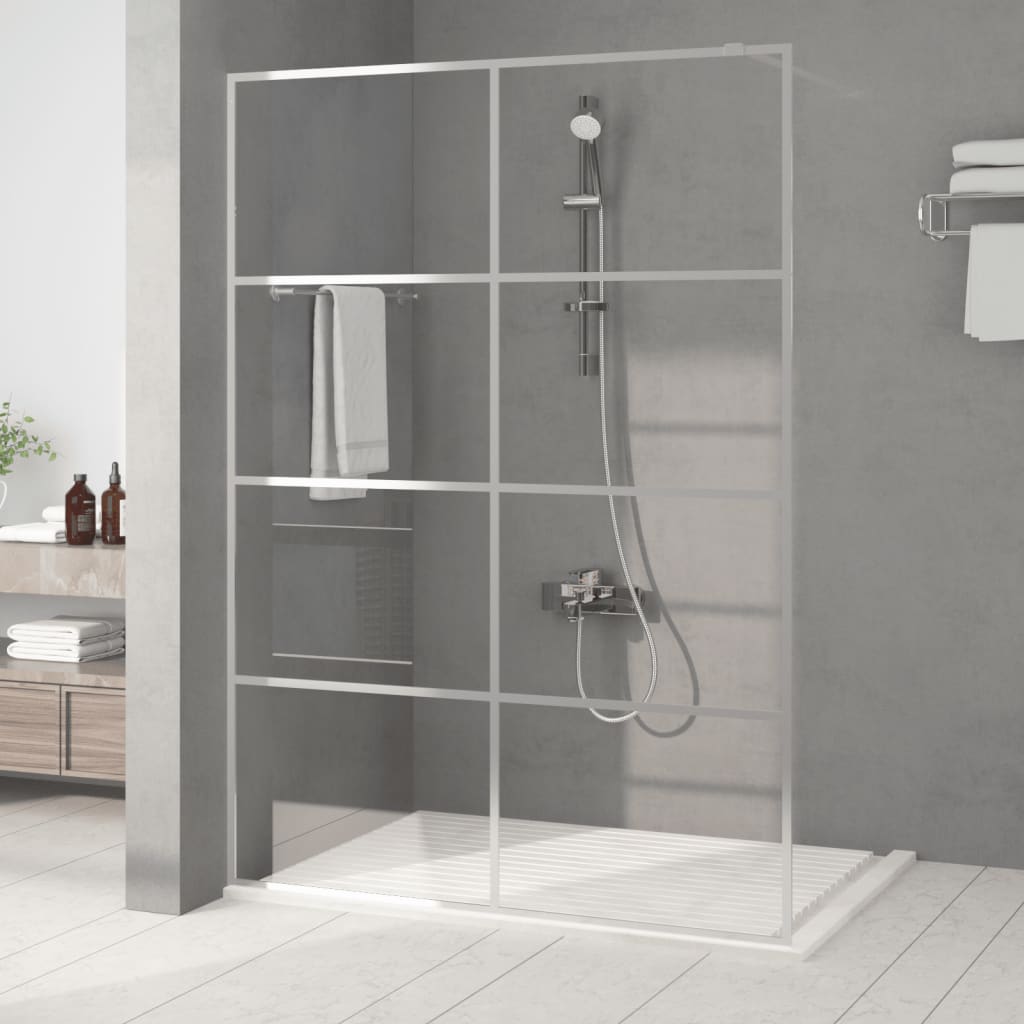 vidaXL Walk-in Shower Screen 80x195 cm ESG Safety Glass Transparent and Black