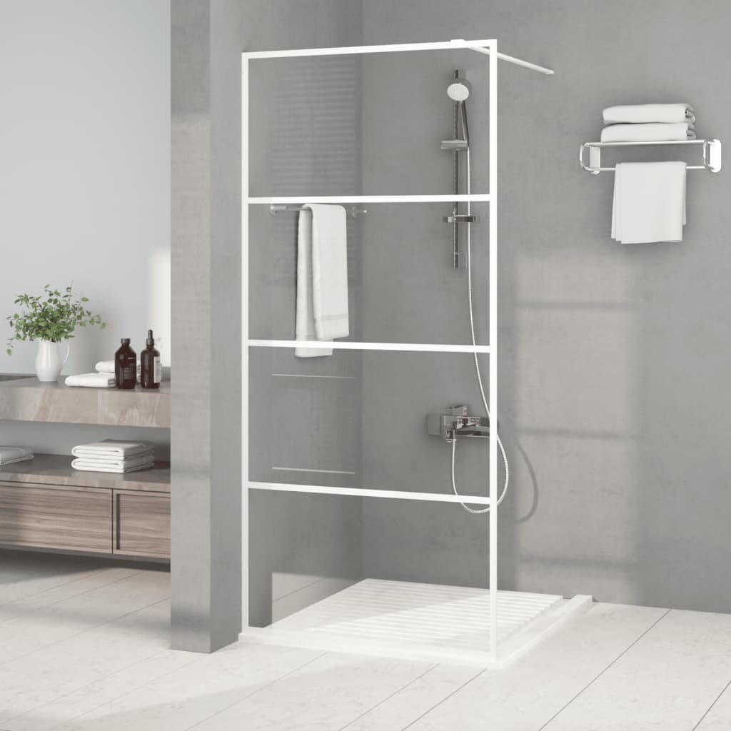 vidaXL Walk-in Shower Screen 80x195 cm ESG Safety Glass Transparent and Black