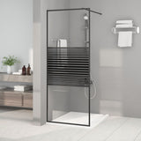 vidaXL Inloopdouchewand 80x195 cm ESG-glas transparant en zwart