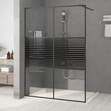 vidaXL Inloopdouchewand 80x195 cm ESG-glas transparant en zwart