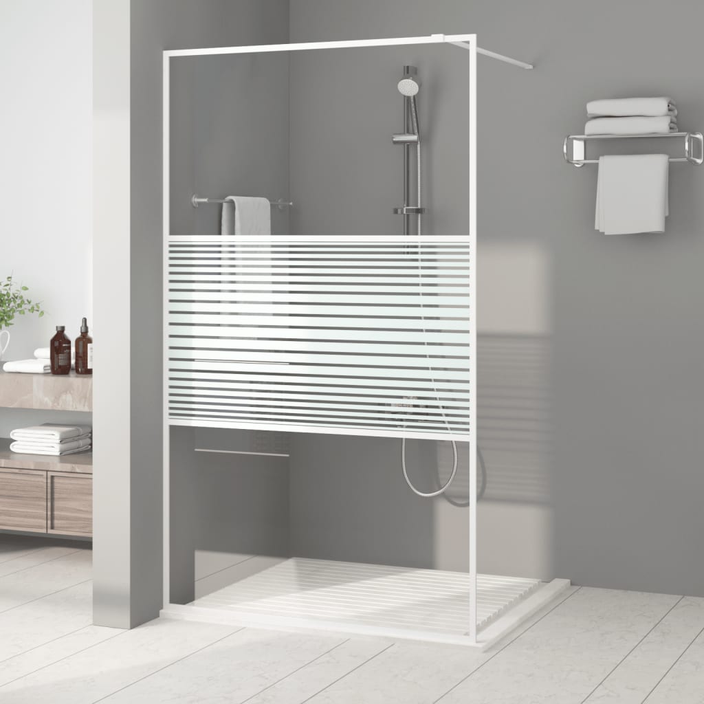 vidaXL Inloopdouchewand 80x195 cm ESG-glas transparant en zwart