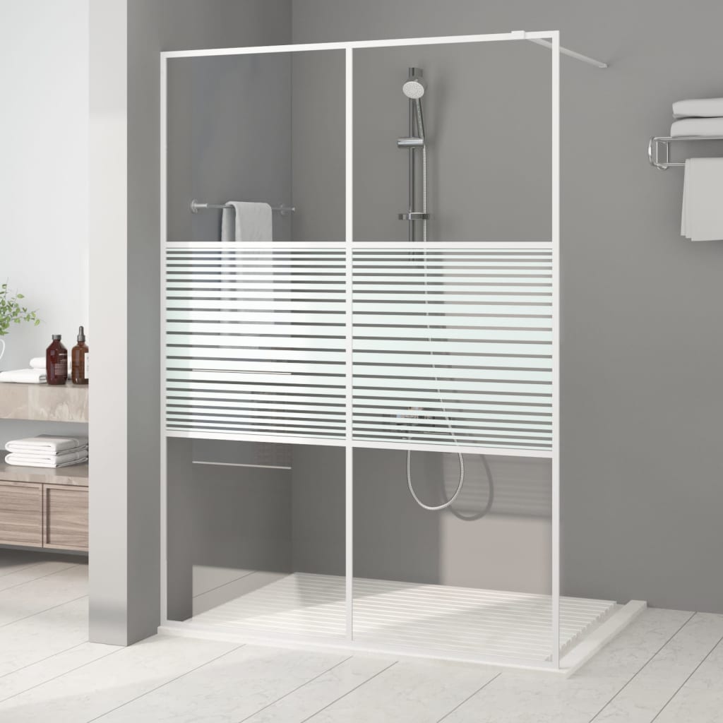 vidaXL Inloopdouchewand 80x195 cm ESG-glas transparant en zwart