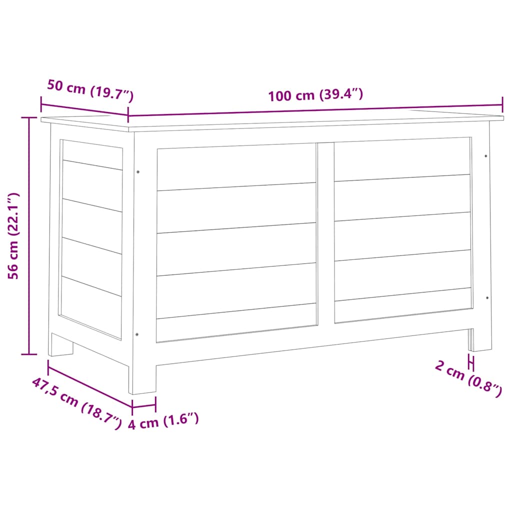 vidaXL Kussenbox 50x50x56 cm massief vurenhout