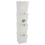 vidaXL Stackable Trash Cans 3 pcs 75 L Polypropylene Grey