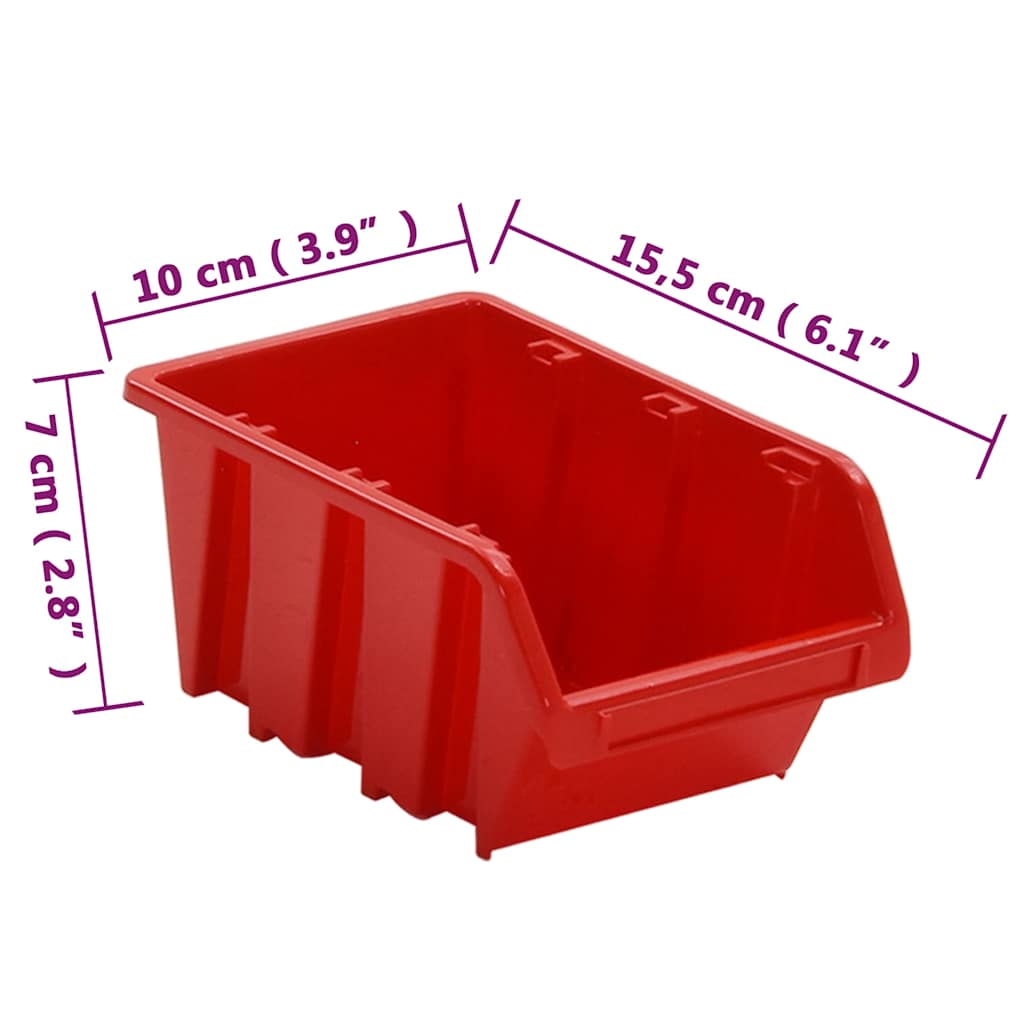 vidaXL 30-piece Sorting System Set 77x39 cm Polypropylene Red and Black