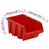 vidaXL 30-piece Sorting System Set 77x39 cm Polypropylene Red and Black
