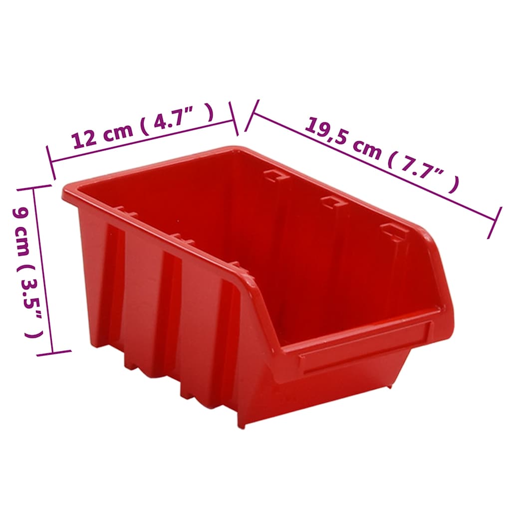 vidaXL 30-piece Sorting System Set 77x39 cm Polypropylene Red and Black
