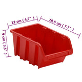 vidaXL 30-piece Sorting System Set 77x39 cm Polypropylene Red and Black