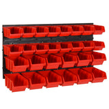 vidaXL 30-piece Sorting System Set 77x39 cm Polypropylene Red and Black