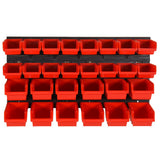 vidaXL 30-piece Sorting System Set 77x39 cm Polypropylene Red and Black