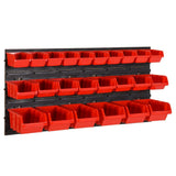 vidaXL 30-piece Sorting System Set 77x39 cm Polypropylene Red and Black