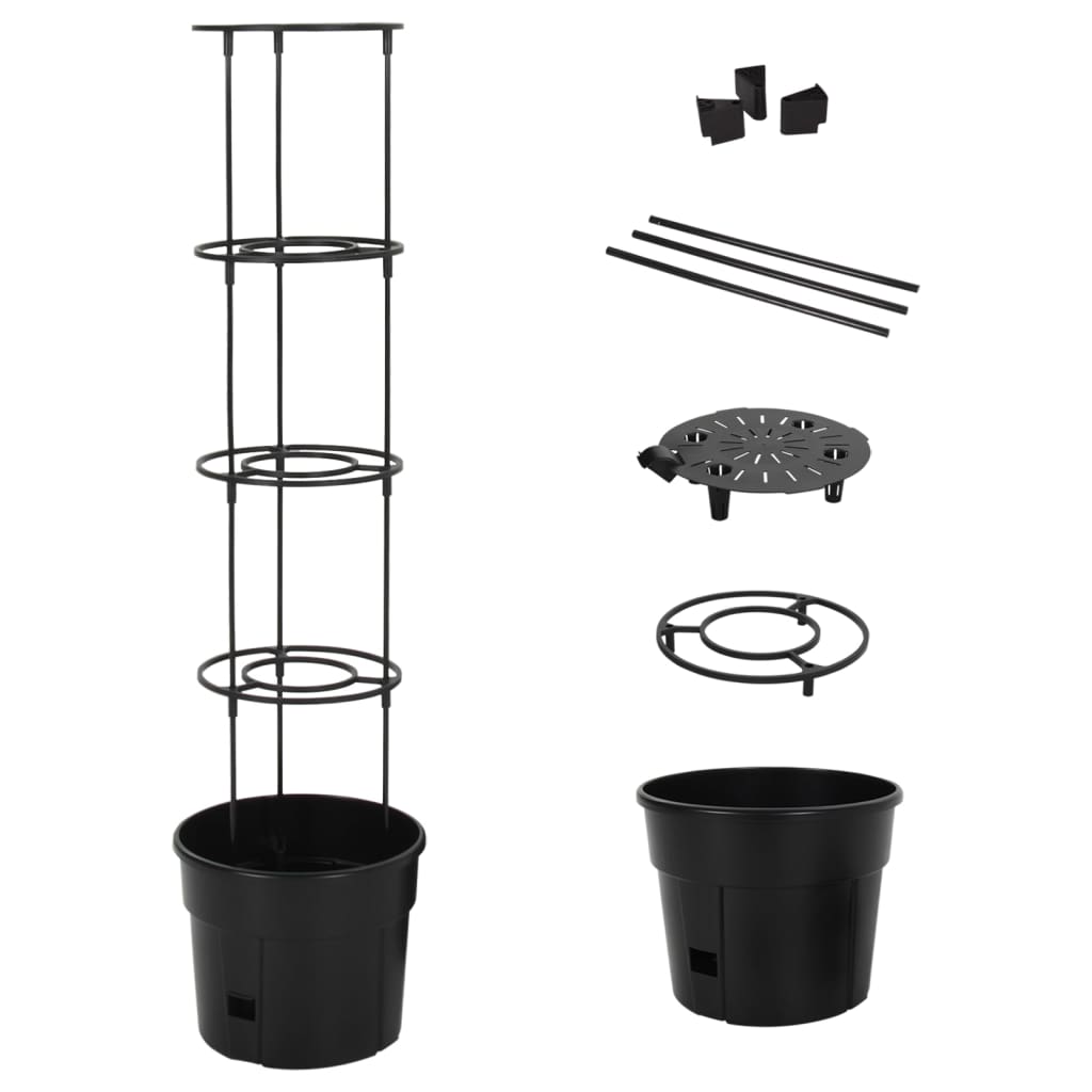 vidaXL Tomato Growing Pot ø29.5x115 cm Polypropylene Anthracite
