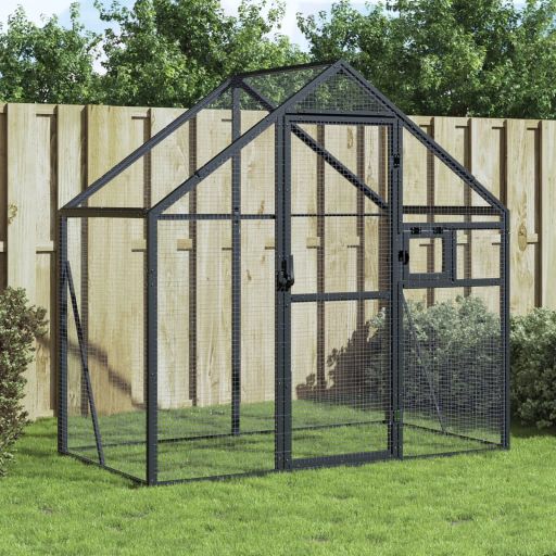 vidaXL Aviary 179x100x185 cm aluminium silver