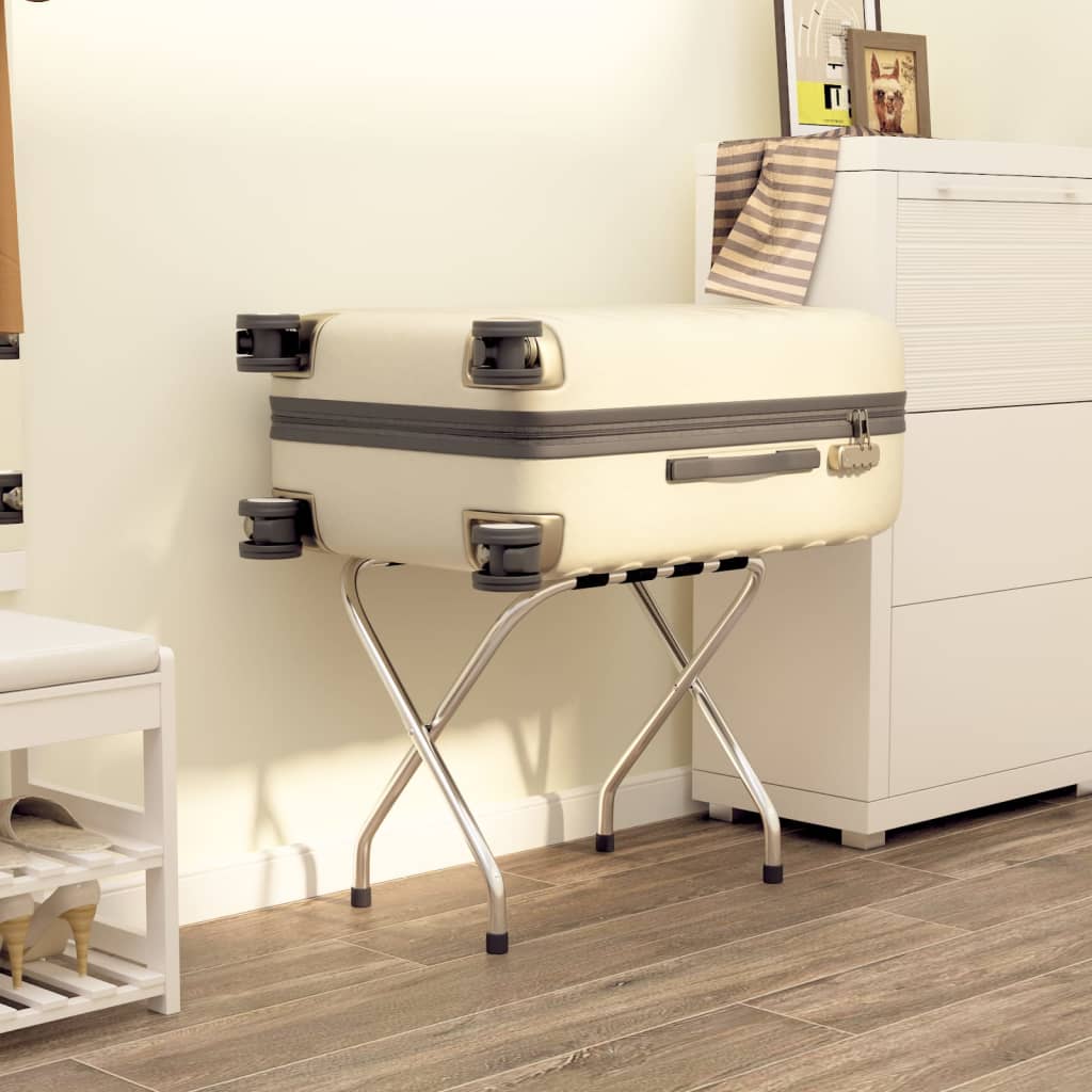 vidaXL Luggage Rack with Backrest Silver 56x39x52cm
