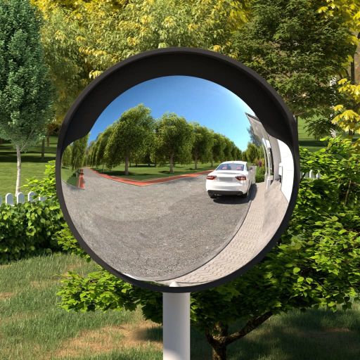vidaXL Verkeersspiegel voor buiten 30 cm PC-kunststof zwart