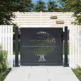 vidaXL Gate 100x75 cm with Tree Design Steel Anthracite