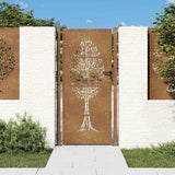 vidaXL Gate 100x75 cm Tree Design Corten Steel
