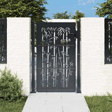 vidaXL Poort met bamboe-ontwerp 100x75 cm staal antracietkleurig