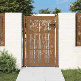 vidaXL Bamboo Design Gate 100x75 cm Corten Steel