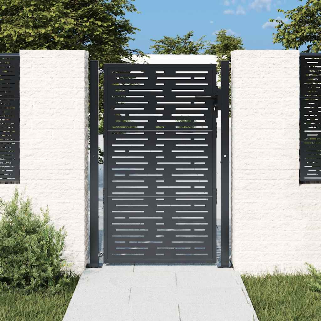 vidaXL Poort 100x75 cm met vierkantontwerp staal antracietkleurig