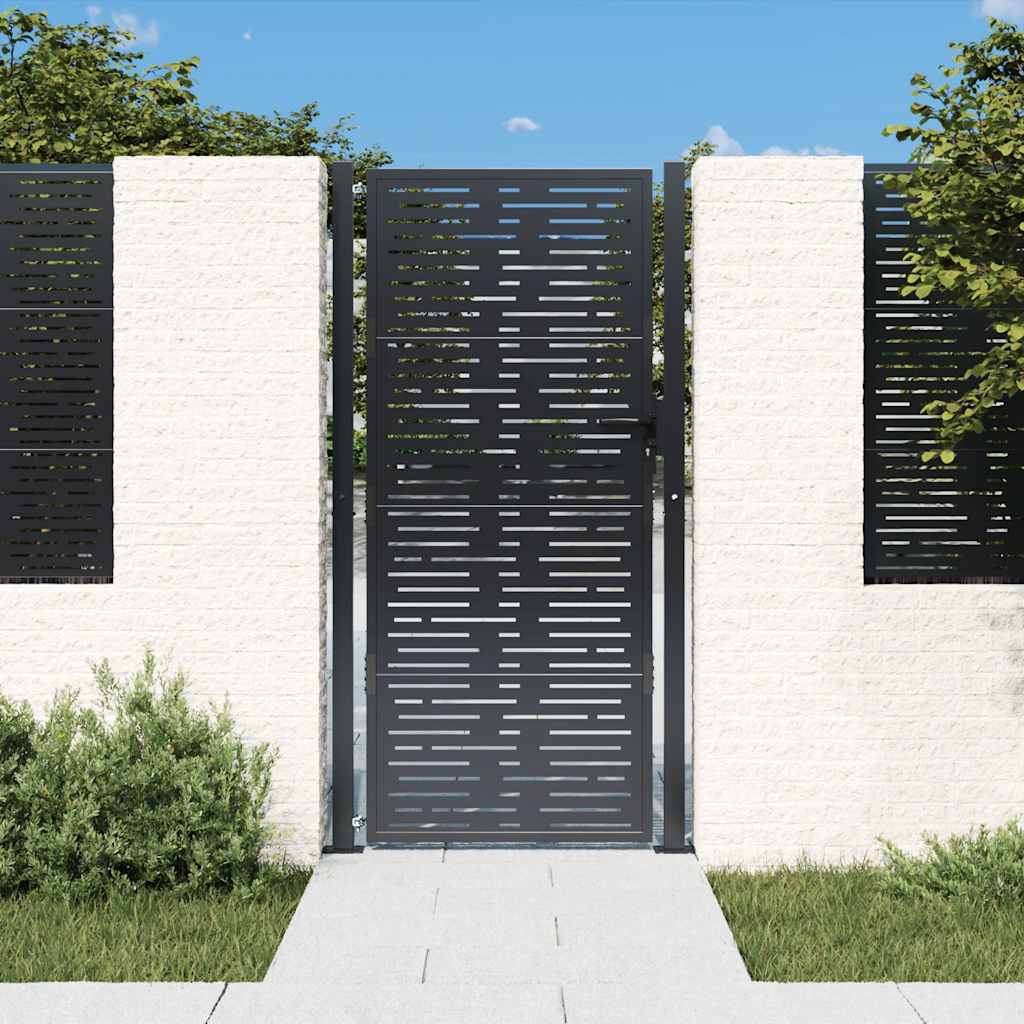 vidaXL Poort 100x75 cm met vierkantontwerp staal antracietkleurig