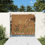 vidaXL Gate 85x75 cm Grass Design Corten Steel