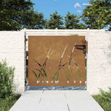 vidaXL Gate 85x75 cm Grass Design Corten Steel