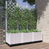 vidaXL Planter with Trellis 40x40x121.5 cm Polypropylene