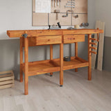 vidaXL Workbench with Drawers and Vices 162x62x83 cm Acacia Wood