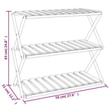 vidaXL Schappenkast inklapbaar 3-laags 70x31x63 cm acaciahout bruin