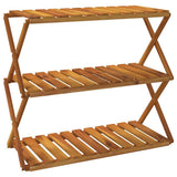 vidaXL Schappenkast inklapbaar 3-laags 70x31x63 cm acaciahout bruin