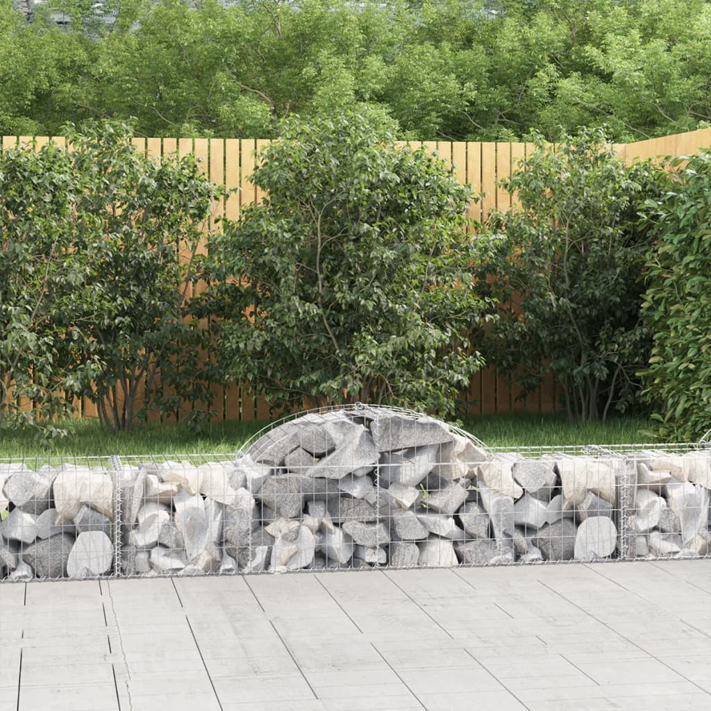 vidaXL Gabion Curved 200x30x40/60 cm Galvanized Iron