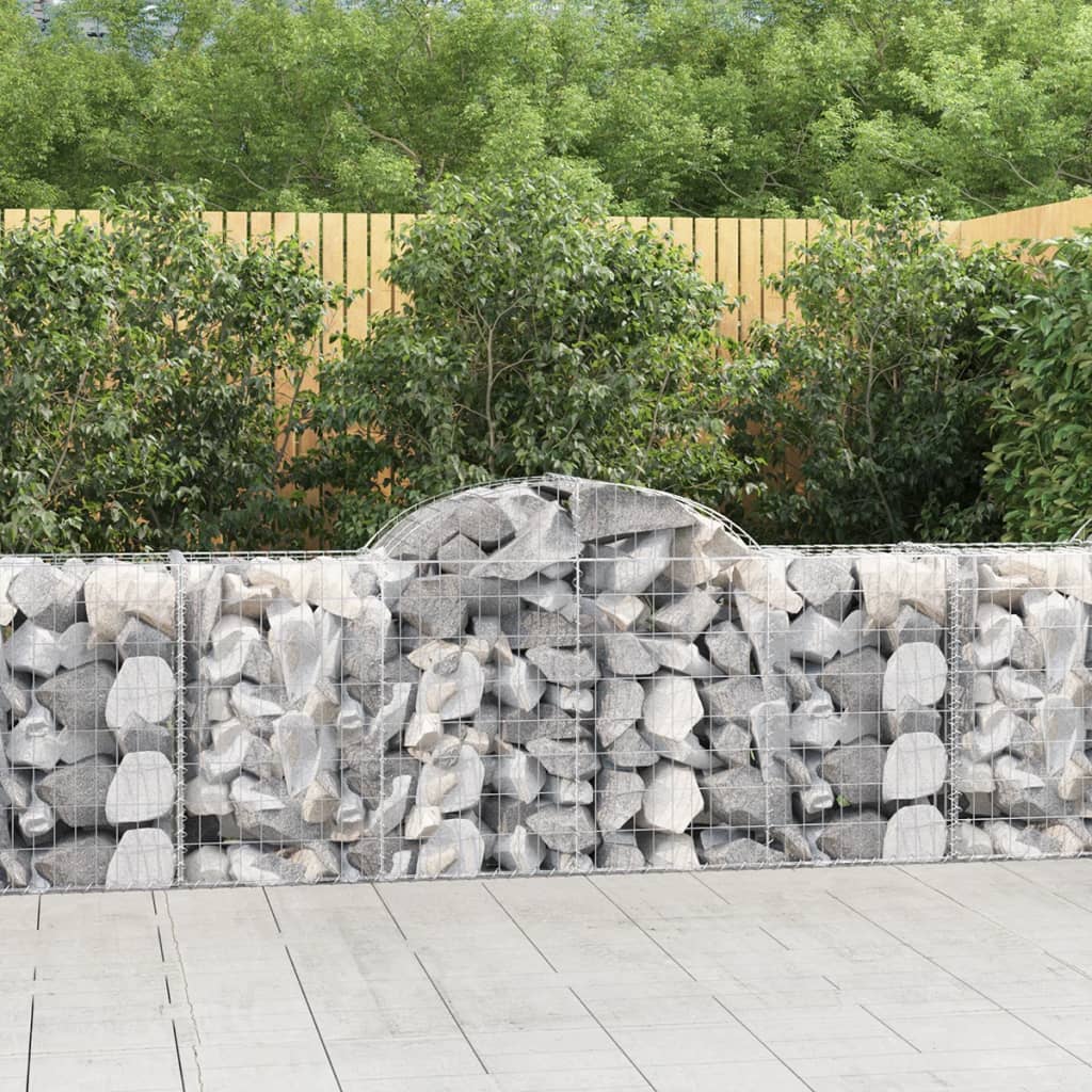 vidaXL Gabion Curved 200x30x40/60 cm Galvanized Iron