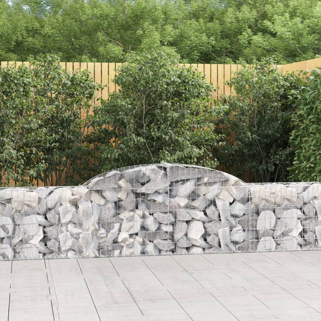 vidaXL Gabion Curved 200x30x40/60 cm Galvanized Iron