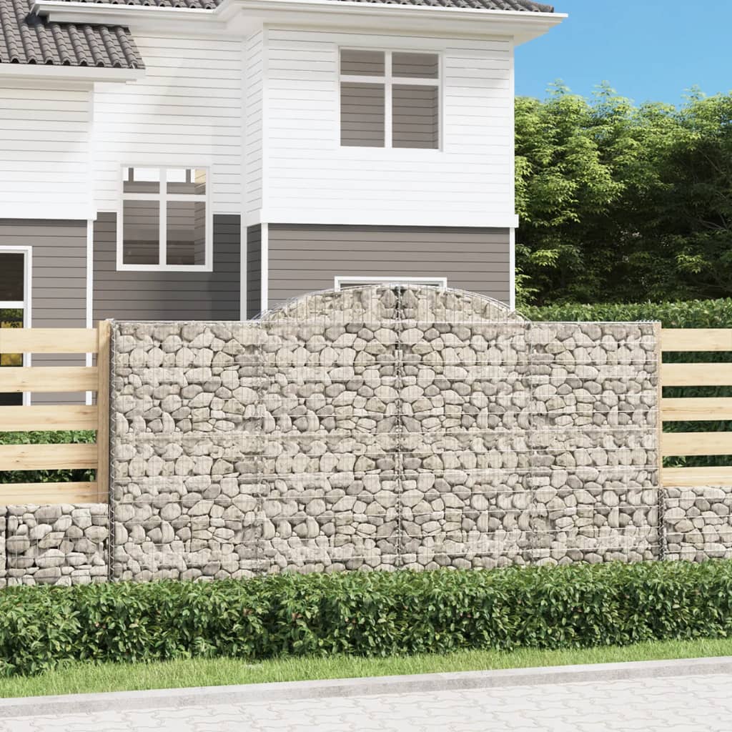 vidaXL Gabion Curved 200x30x40/60 cm Galvanized Iron