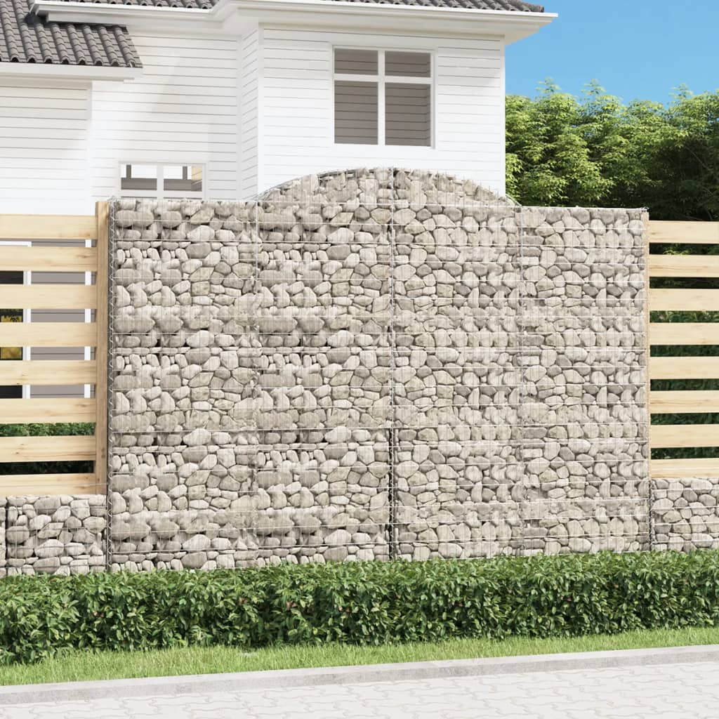 vidaXL Gabion Curved 200x30x40/60 cm Galvanized Iron